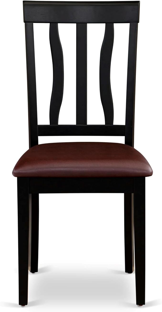 East West Furniture ANC-BLK-LC Antique Dining Room Chairs - Image 4