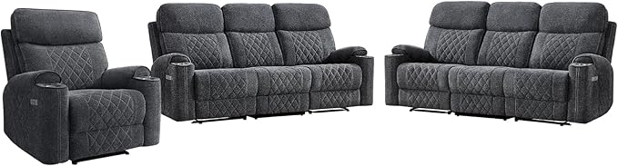 HAOMARKETS 3-Piece Power Recliner Sofa Set - Image 8