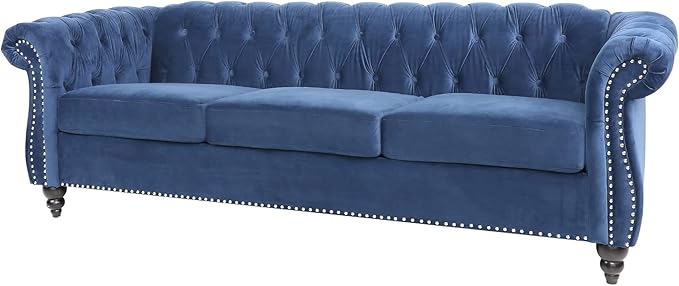 RARZOE Modern 2 Pieces Living Room Sofa Set, Contemporary Tufted Button Velvet - Image 7