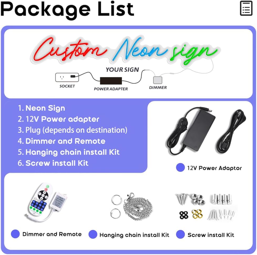 Custom Neon Sign, Neon Sign Customizable for Wedding Sign, LED Neon Name Sign Personalized for Business Bar Salon Beauty Studio Light Up Sign