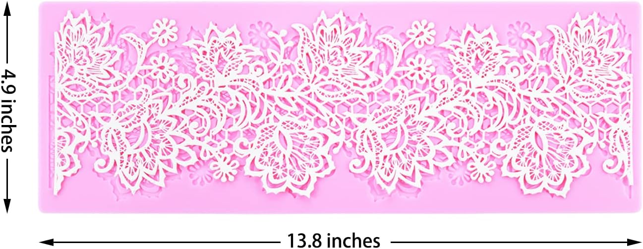 Flower Embossing Candy Silicone Mold Lace Pattern Sugar Craft Cake Decoration, Lace Mat Wedding Cake Decoration Tool