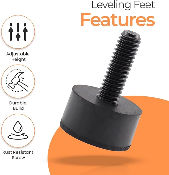 5/16 Rubber Adjustable Furniture Leveler,16 Pack Leveling Feet Screws in - Image 7