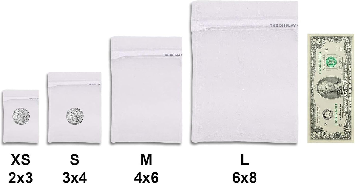 TheDisplayGuys 48-Pack 3x4 White Sheer Organza Gift Bags with Drawstring, Jewelry Candy Treat Wedding Party Favors Mesh Pouch