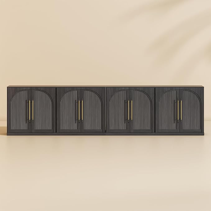 BELLEZE 3 Tier Bookshelf with Double-Arc Door - Image 9