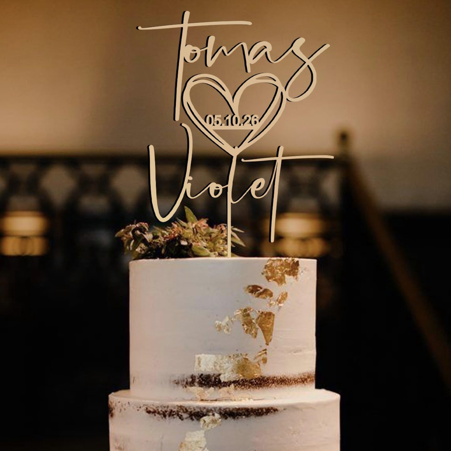 Wedding Cake Toppers, Wedding Cake Toppers Bride and Groom, Custom Cake Topper, Customize Your Own Anniversary Mr and Mrs Cake Topper,Rustic cake topper,Date wedding Cake topper.Wooden Cake topper