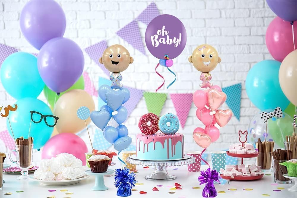 Metallic Balloon Weights, Pink Iridesecent Birthday Party Favors, Novelty and Gag Gifts, 5.5" Inches, 6-Pack