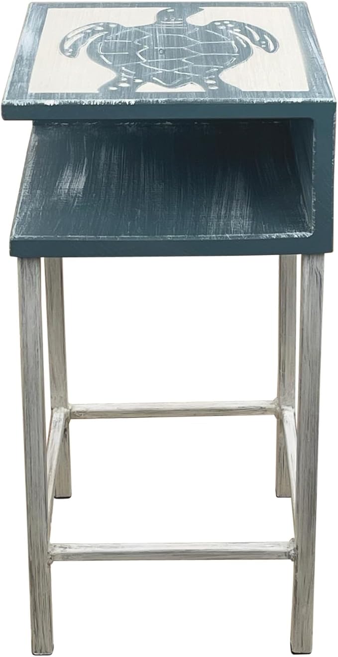 Furniture Barn USA Weathered Cottage and Riverway Shelf Drink Table by FurnitureBarnUSA