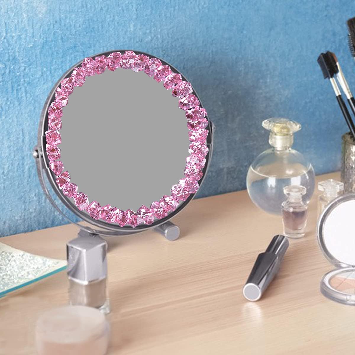 Babenest Acrylic Crushed Ice Rocks, 150 PCS Fake Crystals Plastic Ice Cubes Diamonds Gems for Vase Fillers, Home Decoration, Table Scatter, Event, Wedding, Arts & Crafts (Pink)