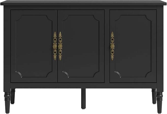FansaFurn 3-Door Cabinet with Adjustable Shelves, Accent Sideboard with Turned - Image 9