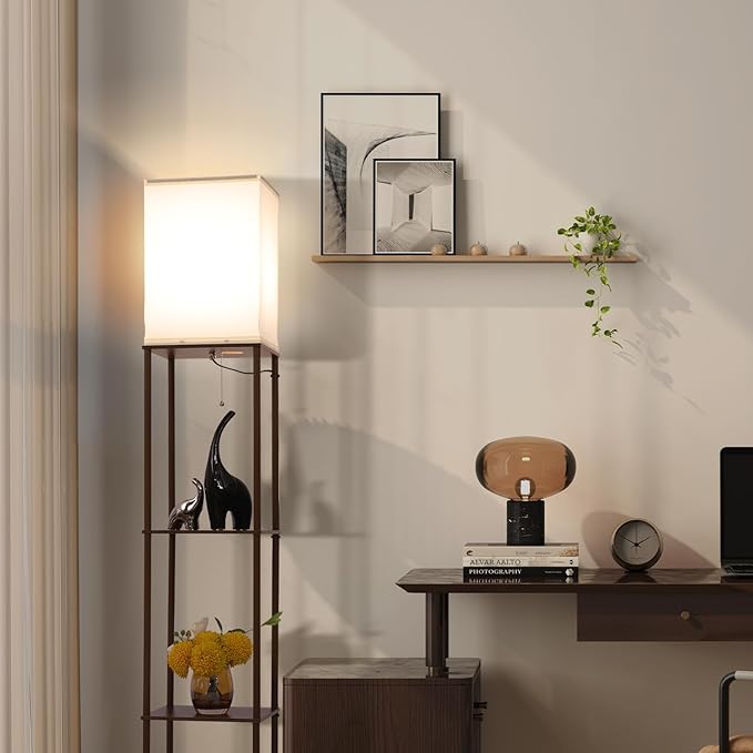 Gupuzm Floor Lamp with Shelves, Modern Square Standing Lamp with 3 Color - Image 6