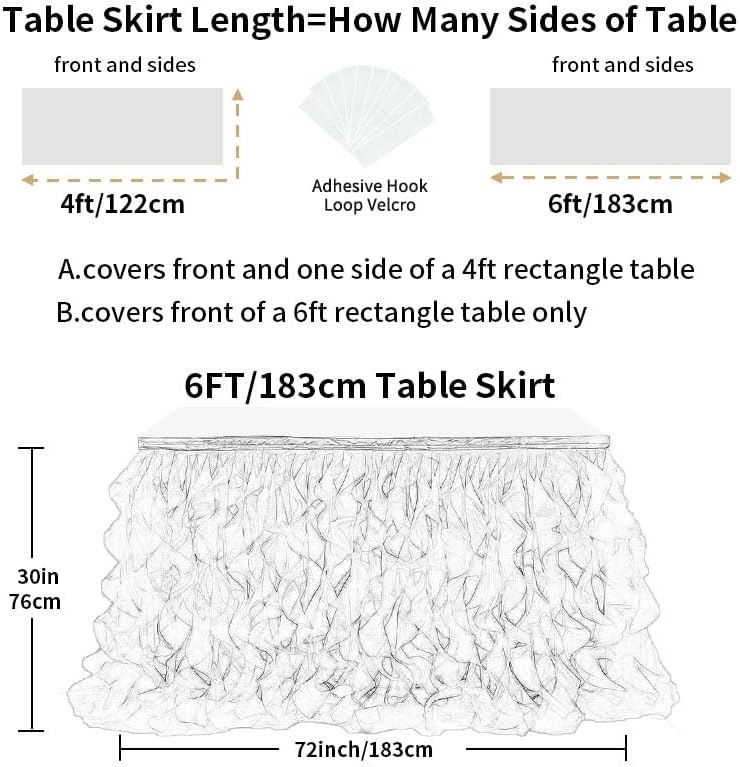 Luxury Organza Mesh Table Skirt Draping Floating Romance - Perfect for Bridal Showers, Birthday Weddings - Clear Flowing Decoration for a Wonderful Main Cake Table (Silvey Grey-6ft, 72" L×30" H)