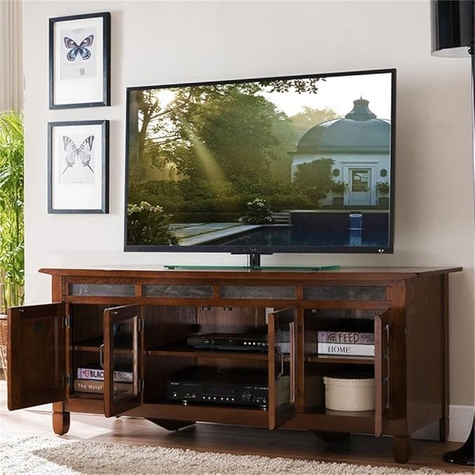 Leick Home 89360 Rustic Oak TV Stand - Image 11