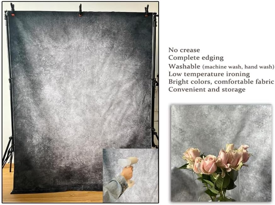 3x5ft Abstract Black Gray Portrait Photography Backdrops Photo Studio Prop Background for Children Adult