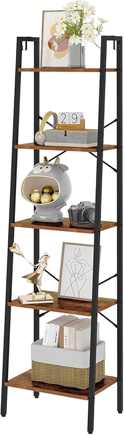 Hzuaneri Ladder Shelf, Bookshelf Bookcase, Freestanding Corner Storage Shelve - Image 7