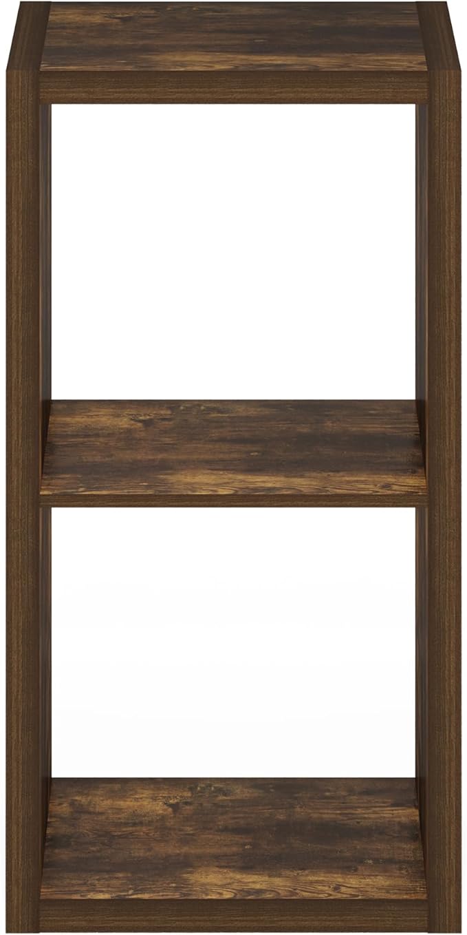 Furinno Cubicle Book Shelf, 2-Cube Bookshelf, Extra Thick Frame Horizontally & - Image 10