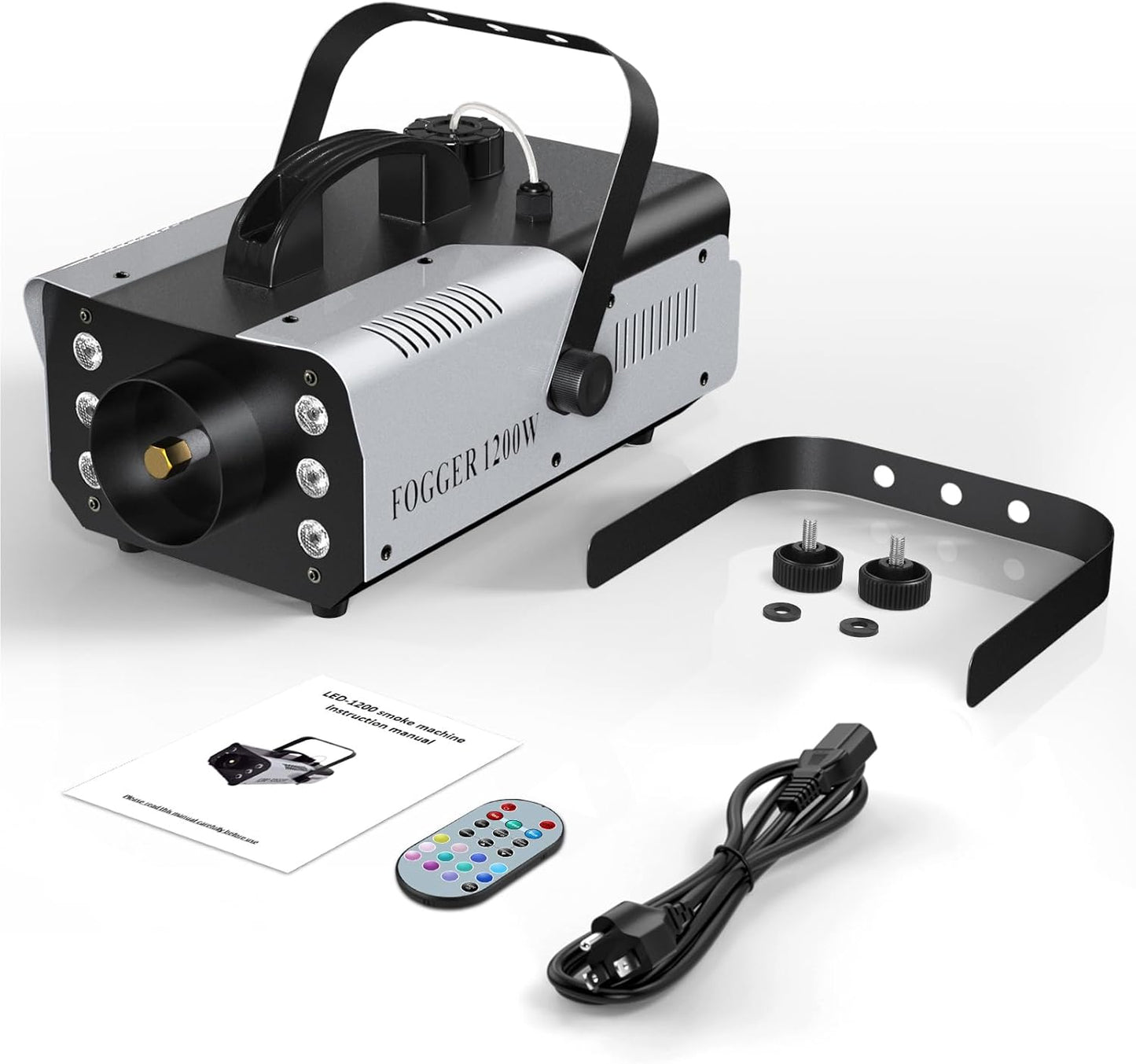 1200W RGB Fog Machine, 6 Colorful LED Lights for Smoke Machine Indoor/Outdoor Use, Perfect for Parties, Weddings, and Stage Effects