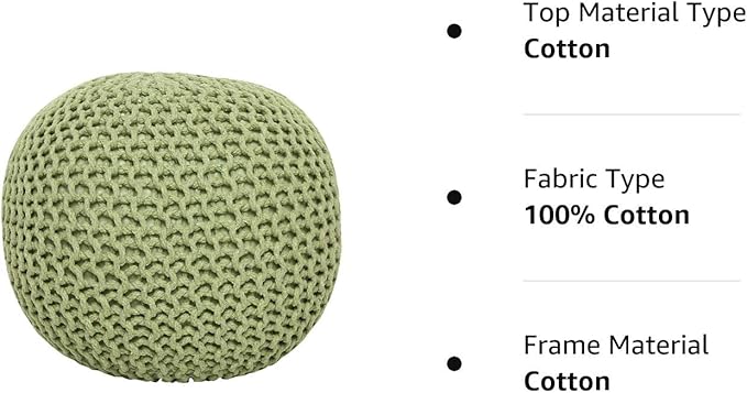 REDEARTH · Round Pouf Foot Stool Ottoman - Image 9