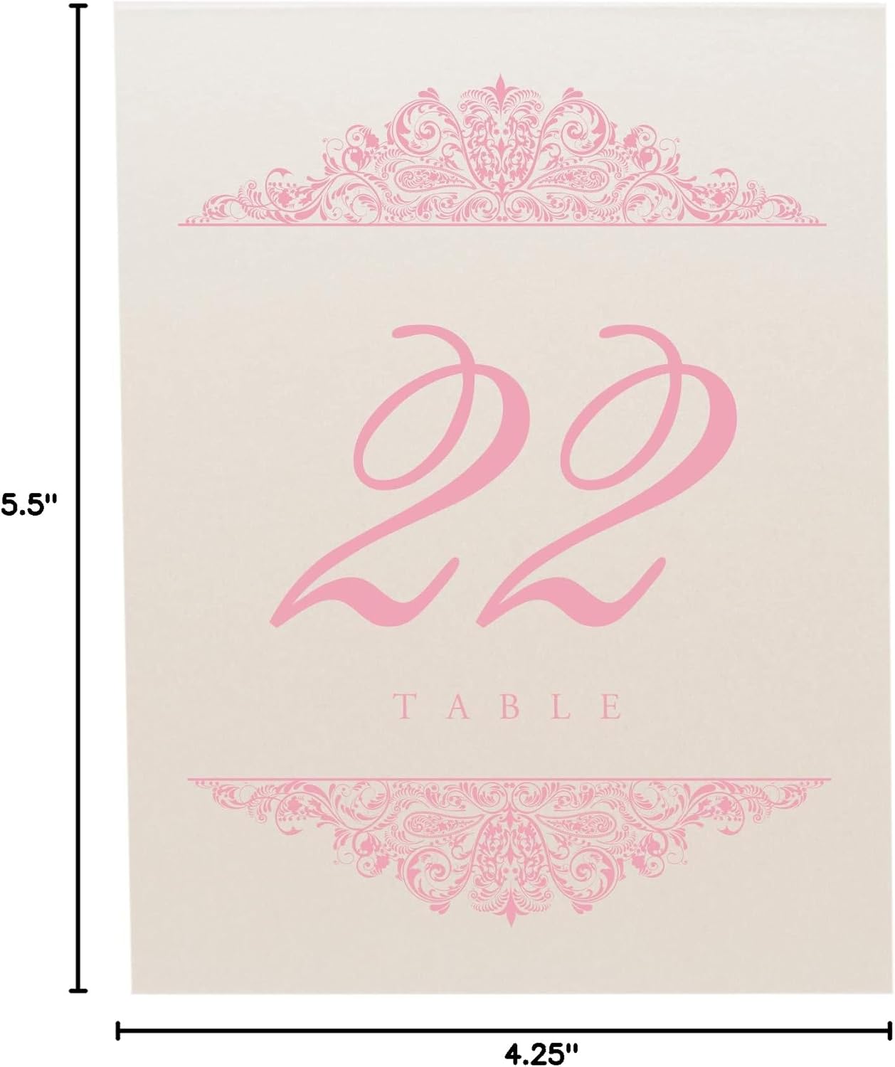 Paisley Wedding Table Numbers (Select Color/Quantity), Champagne, Pink, 1-35, Double Sided, Tent or Use in a Stand, Great for Parties & Restaurants - Made in the USA