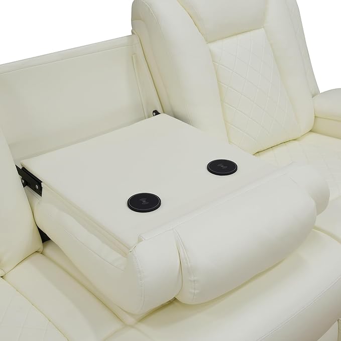 Power Recliner Sofa Set with LED Lights, Includes a Manual Loveseat and a 3 - Image 7