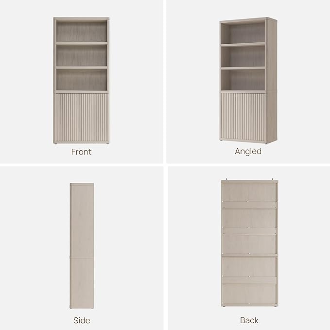 SICOTAS Book Shelf with Doors 71" Tall 6 Tier Bookshelf with Adjustable Shelves - Image 9