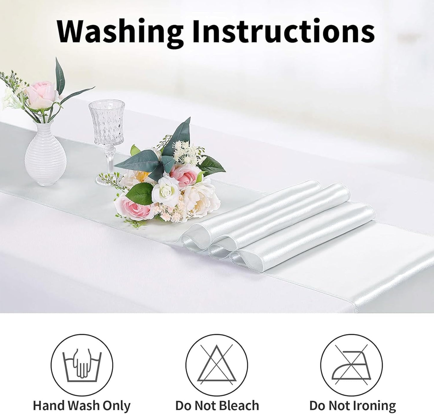 5-Pack Satin Table Runner Silver 12 x 108 inches Long, Table Runners for Wedding, Birthday Parties, Banquets Decorations(5 Pack, 12x108 Inch, Silver)