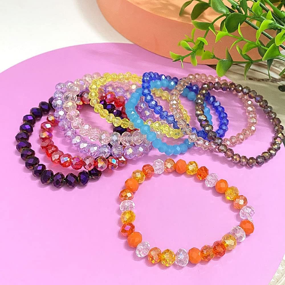400pcs 4mm Crystal Glass Beads for Crafts Faceted Rondelle Glass Beads for Jewelry Making Crystal Spacer Beads for Necklaces Bracelets Earrings DIY Craft(Light Green AB)