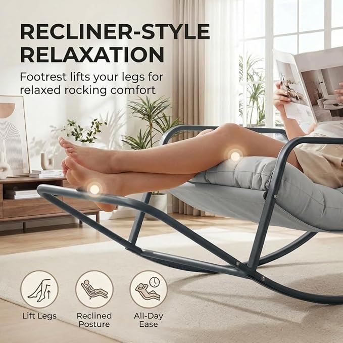 RADIATA 2pcs Rocking Lounge Chair, Indoor Outdoor Reclining Lounger - Image 9