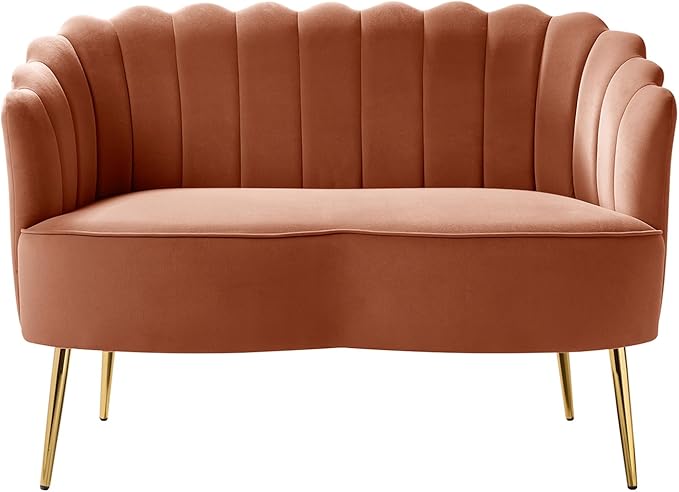 HULALA HOME Modern Velvet Loveseat Sofa - Image 8