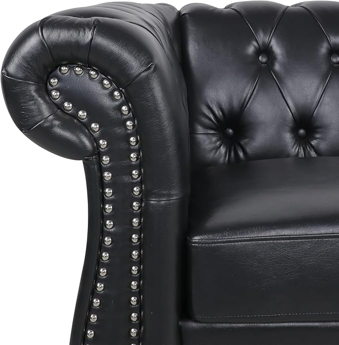 AVZEAR Chesterfield Loveseat Sofa, Upholstered Sofa Modern 2 Seater Couch Sofa - Image 7