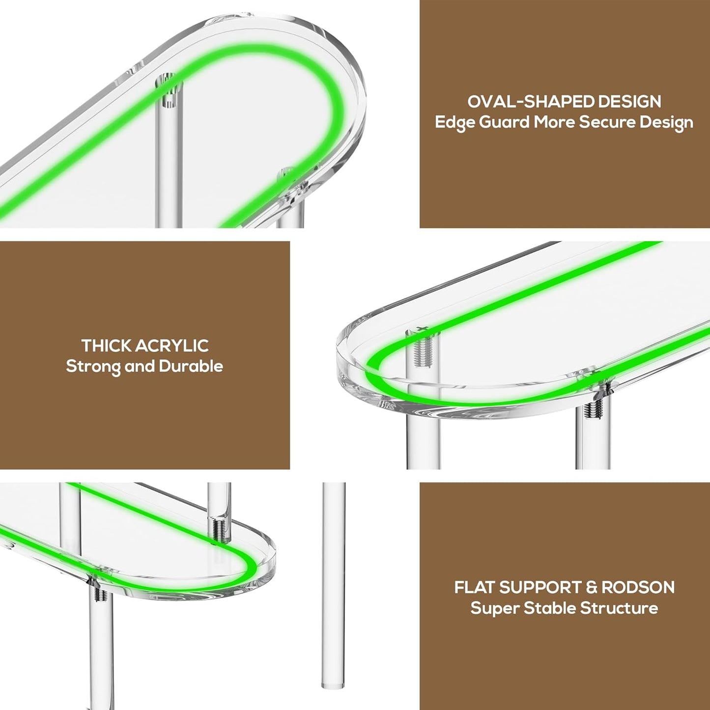 Acrylic Riser Display Shelf for ๐๐ฆ๐ข๐ข๐๐จ Funko-POP Figures, Floating Shelves Display Ledge for Organizer and Decoration, Collectibles Display Stands Showcase, Glowing at night 2PCS