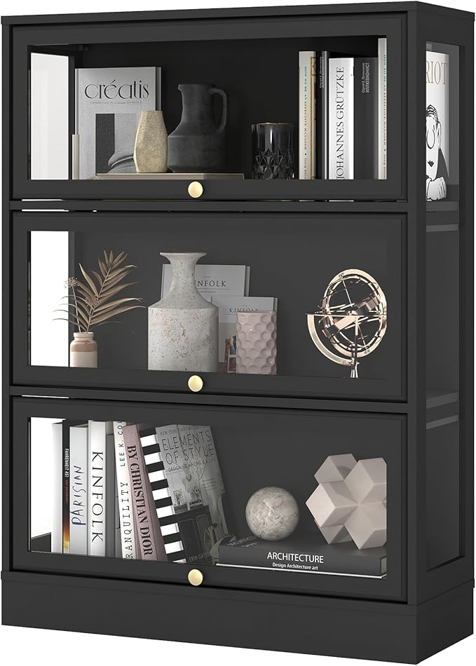 Display Cabinet with Acrylic Glass Doors, 3-Tiers Curio Cabinet with LED - Image 9