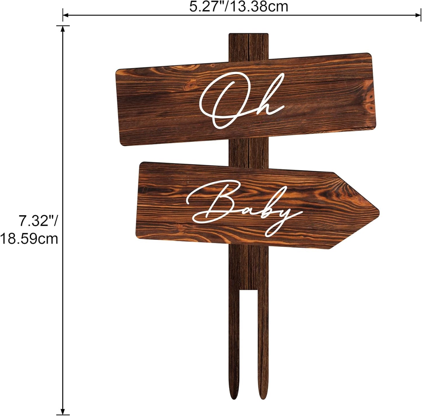 Rustic Oh Baby Cake Topper in Wood Baby Shower Party Cake Decoration for Baby Boy Baby Girl