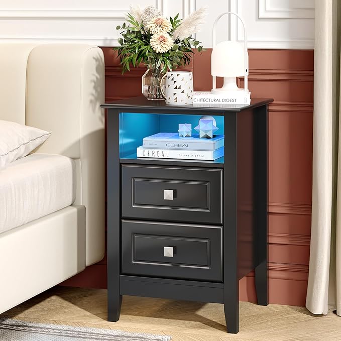 Bonnlo Black Nightstand Set of 2 - Image 9