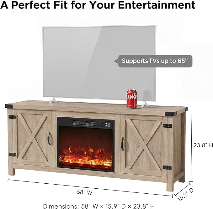 YESHOMY Fireplace TV Stand - Image 9