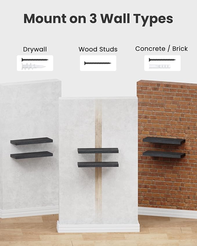 AMADA HOMEFURNISHING Floating Shelves Wall Mounted, 15 x 7 Inch Wall Shelves - Image 9