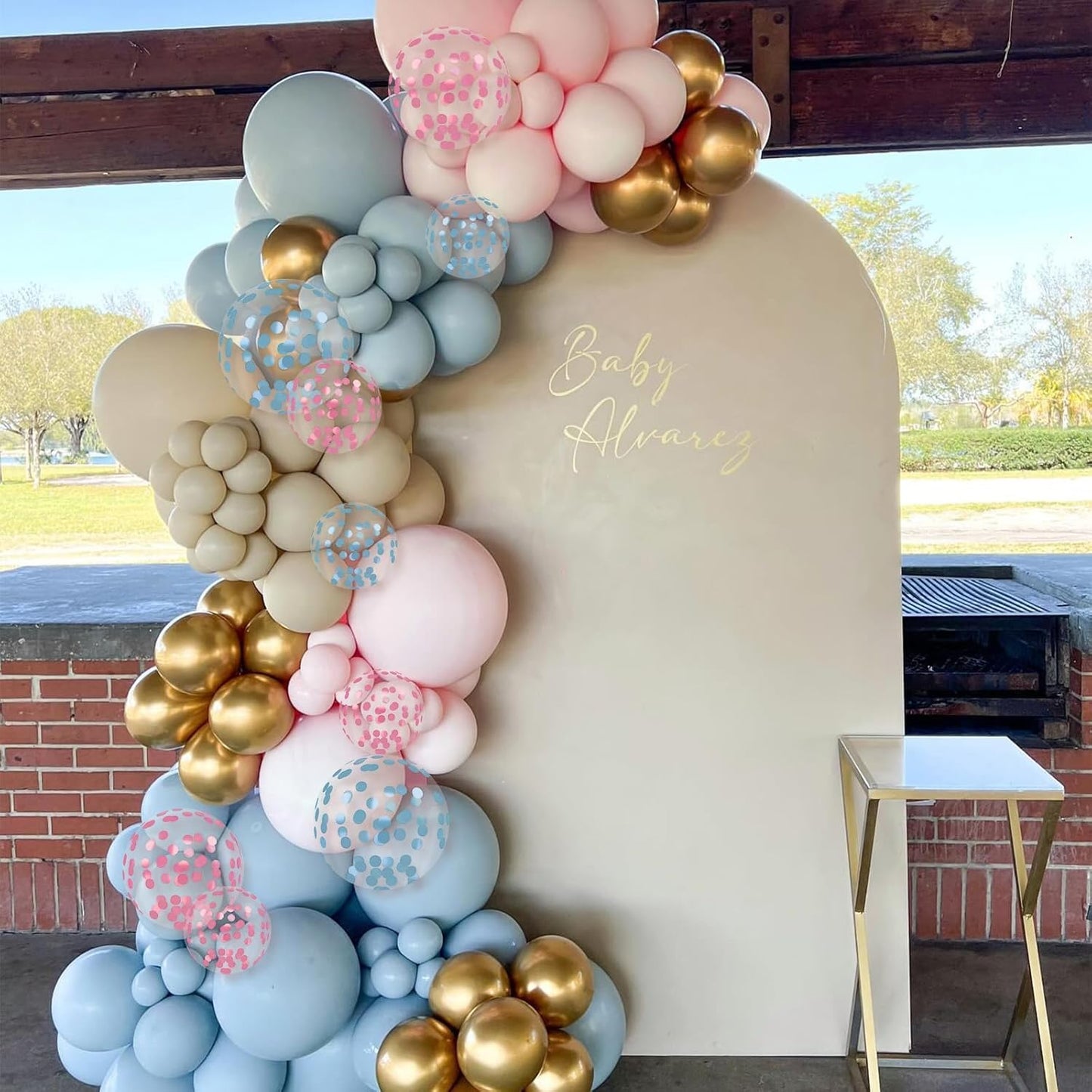 Gender Reveal Balloons,12 Inches Pink And Blue Confetti Balloons for Baby Gender Reveal Party Decorations Birthday Wedding Anniversary Engagement Bridal Baby Shower Supplies