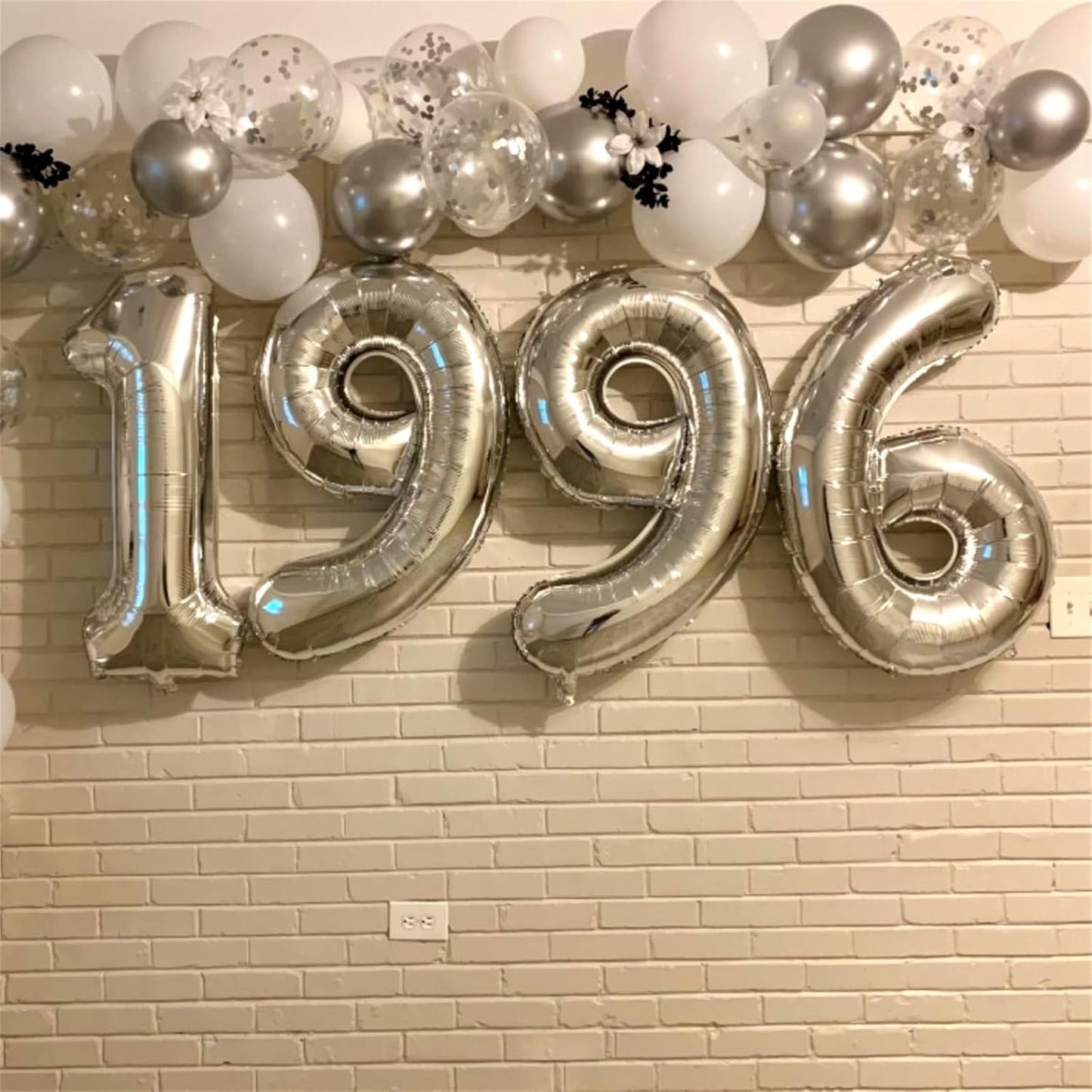 40" Silver Number 6 Balloon for Girls Boys, Large Self Inflating Helium Foil Number Balloons Set 0-9 for Women Men 6th 16th 60th Birthday Anniversary Wedding New Year Party Decorations Supplies