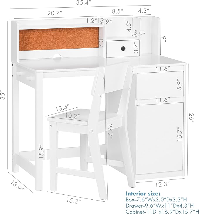 UTEX Kids Desk and Chair Set, Kids Study Desk - Image 8