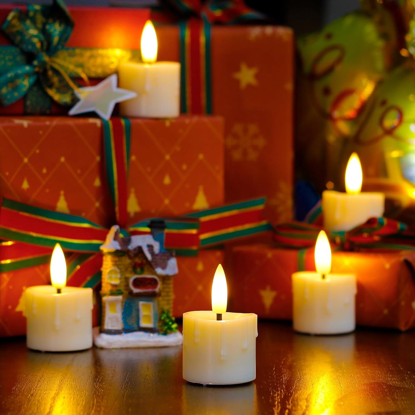 Rechargeable Flameless 1.6" x2.5" Tea Light Candles with Remote & Type-C Charging Cable, Timer LED Flickering Ivory Plastic 9pcs Mini Dripping Wax Votive Tealight Candles