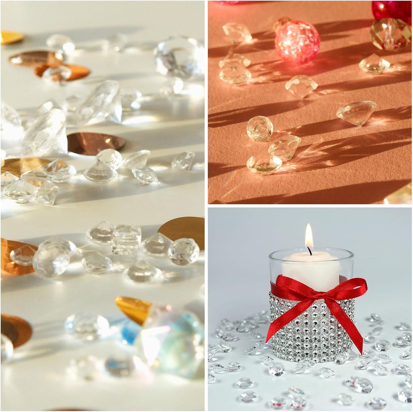 PATIKIL 4000 Pcs Wedding Table Scatter Confetti Crystals 6mm Acrylic Diamonds Vase Fillers Gems for Table Centerpiece Decorations Party Vase Beads, Light Yellow