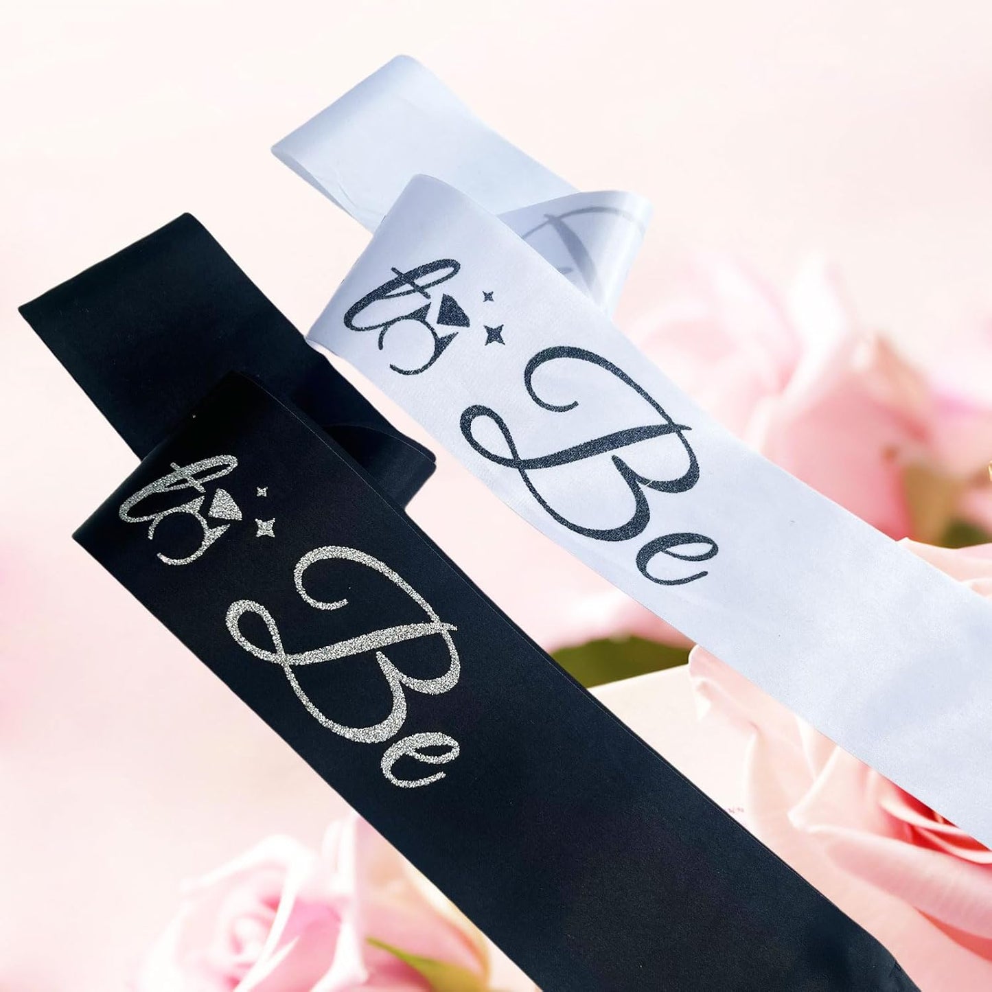 Bride Sash Bachelorette Party Bride and Groom to Be Sash for Bridal Shower Wedding Hen Party Decorations Engagement Gifts,White Black