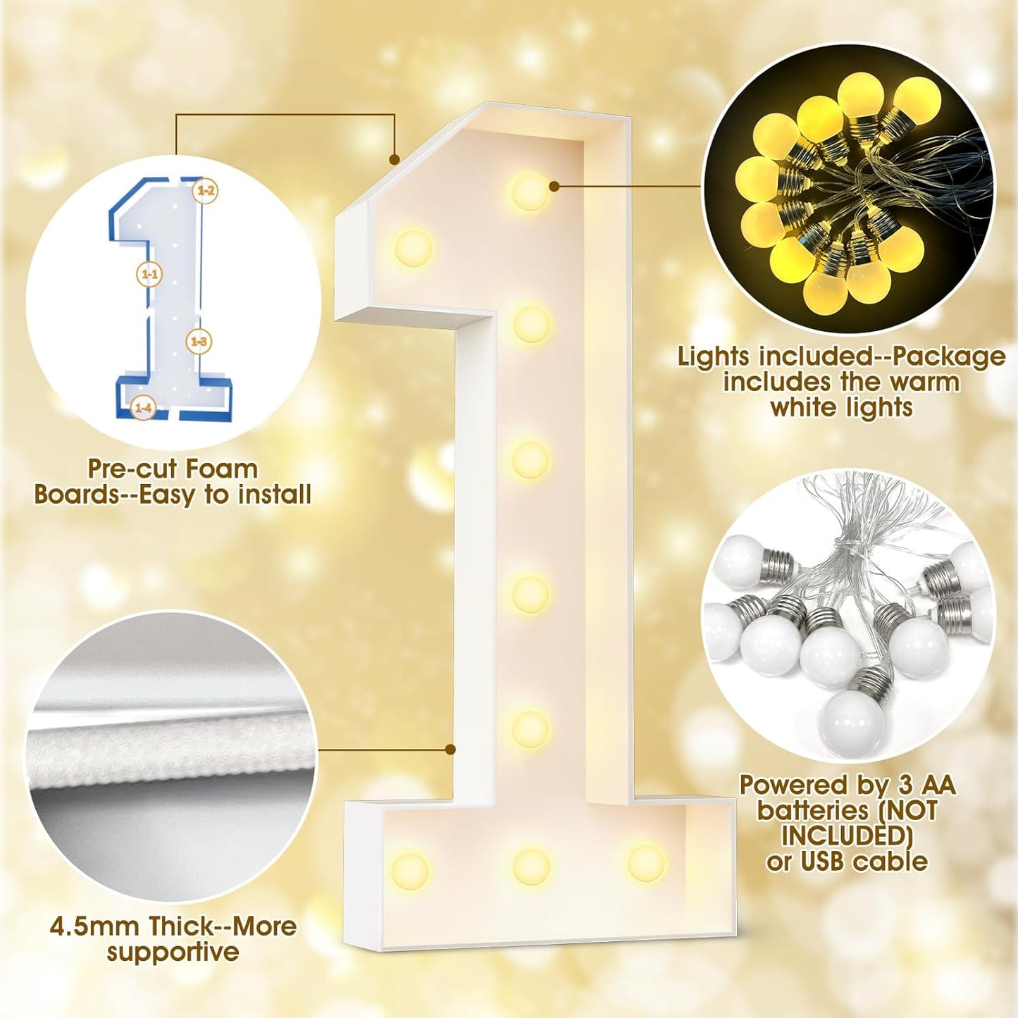 Ledido 4FT Marquee Light Up Letters Large Light Up Letters for Party Decoration, Marquee Letter for Birthday Graduation Baby Shower Wedding, Pre-cut Foam Board Assembly Required Letter Q