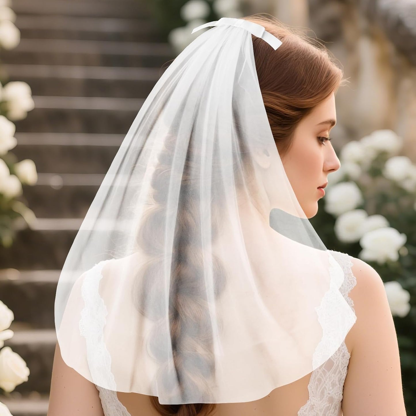 Bride Veil Bachelorette Party Accessories & Bride Sunglasses, Bridal Veils for Women Wedding, Short Wedding Veil - for Bride To Be Decorations, Bridal Shower Gift, Engagement Party Supplies, Wedding