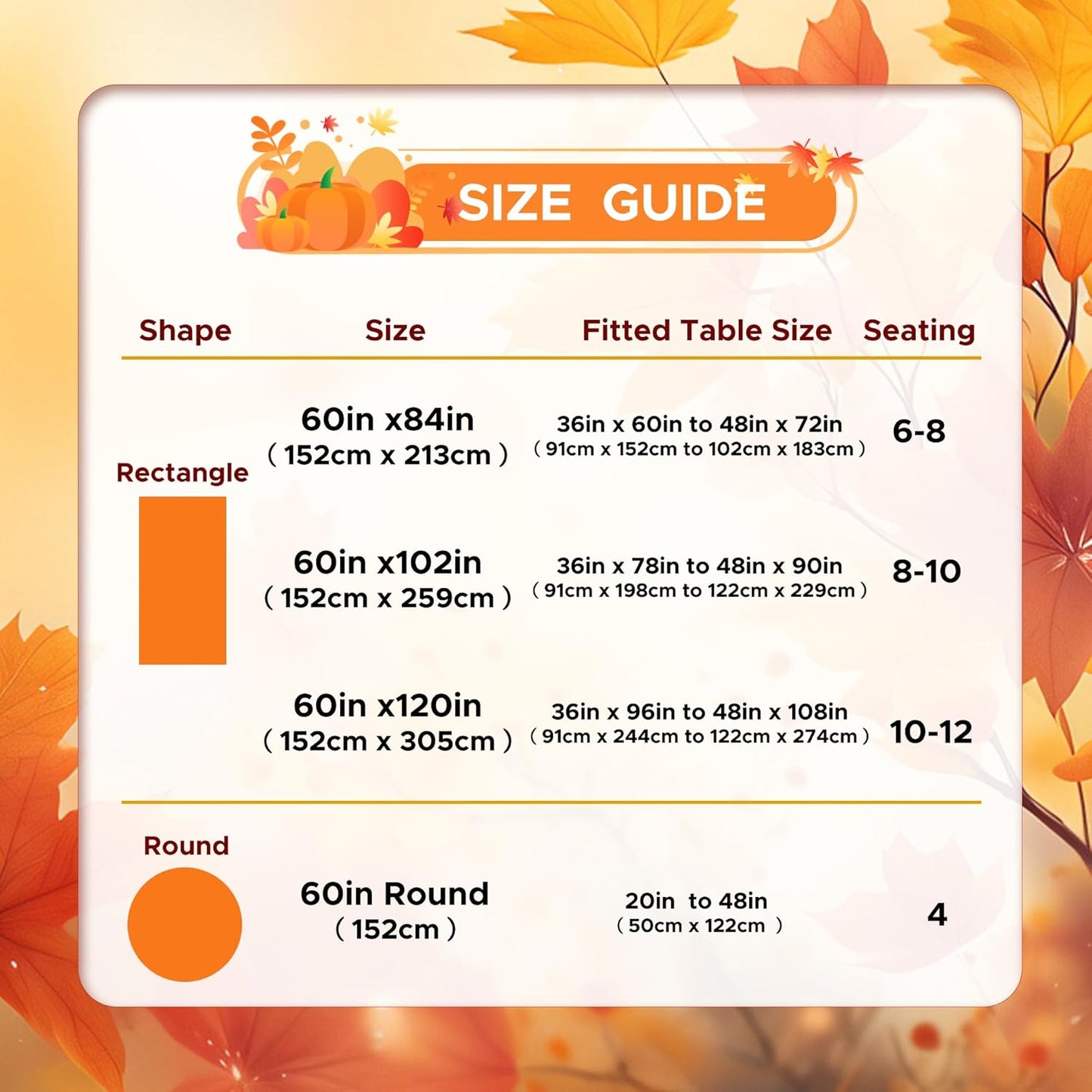 sancua 6 Pack Rust Tablecloth 60 x 102 Inch, Rectangle Thanksgiving Burnt Orange Table Cloth for 6 Feet Tables - Stain and Wrinkle Resistant Washable Polyester Table Cover for Dining Parties Camping