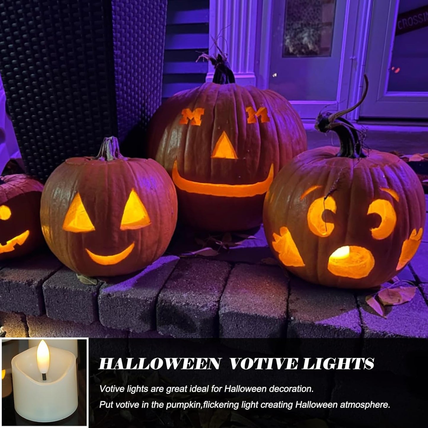 6 Pack Battery Operated Votive Candles 1.5 x 1.67 inches Flameless Votive Tealights Black Wick Tea Lights LED Electric Fake Candles Realistic for Wedding Christmas Thanksgiving Party Decoration