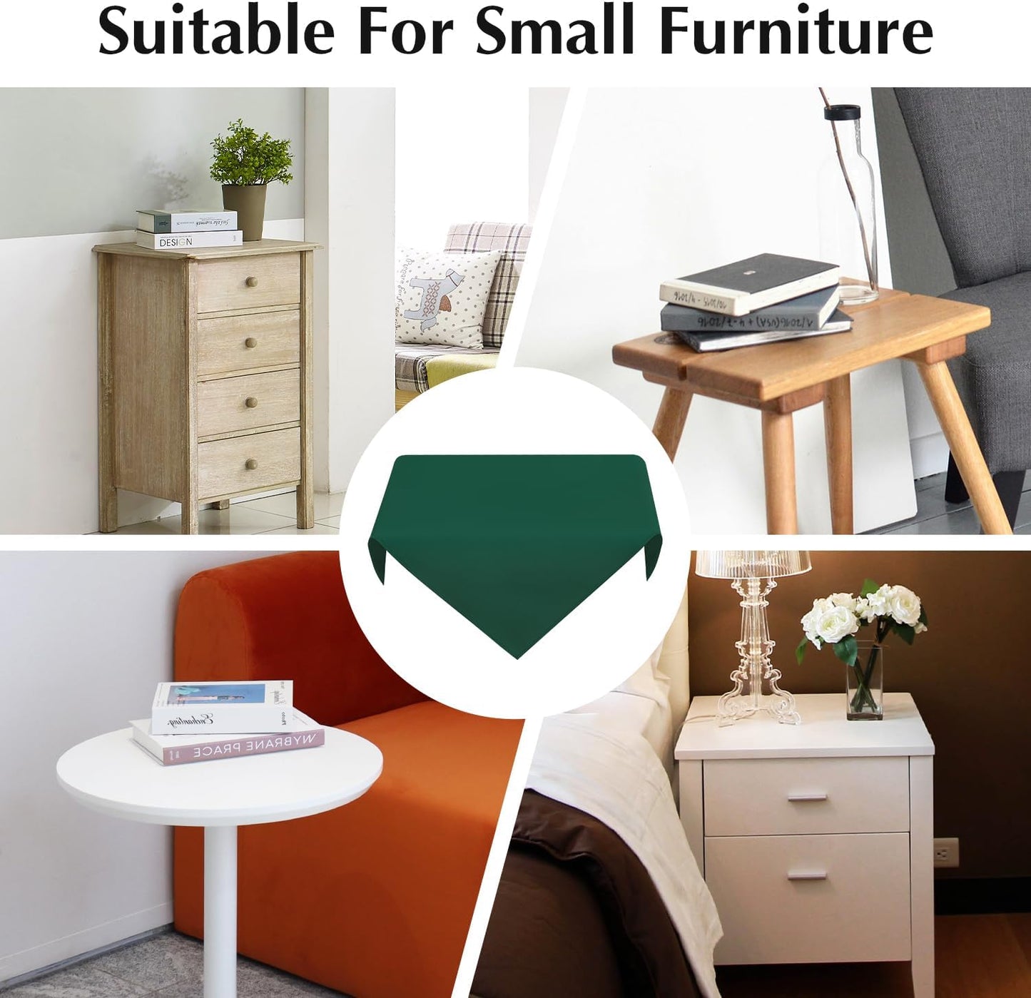 2 Pack Small Square Table Cloth 24X24 Inch Green Tablecloth Washable Polyester Solid Table Cover for Night Stand End Table Side Table Outdoor Indoor