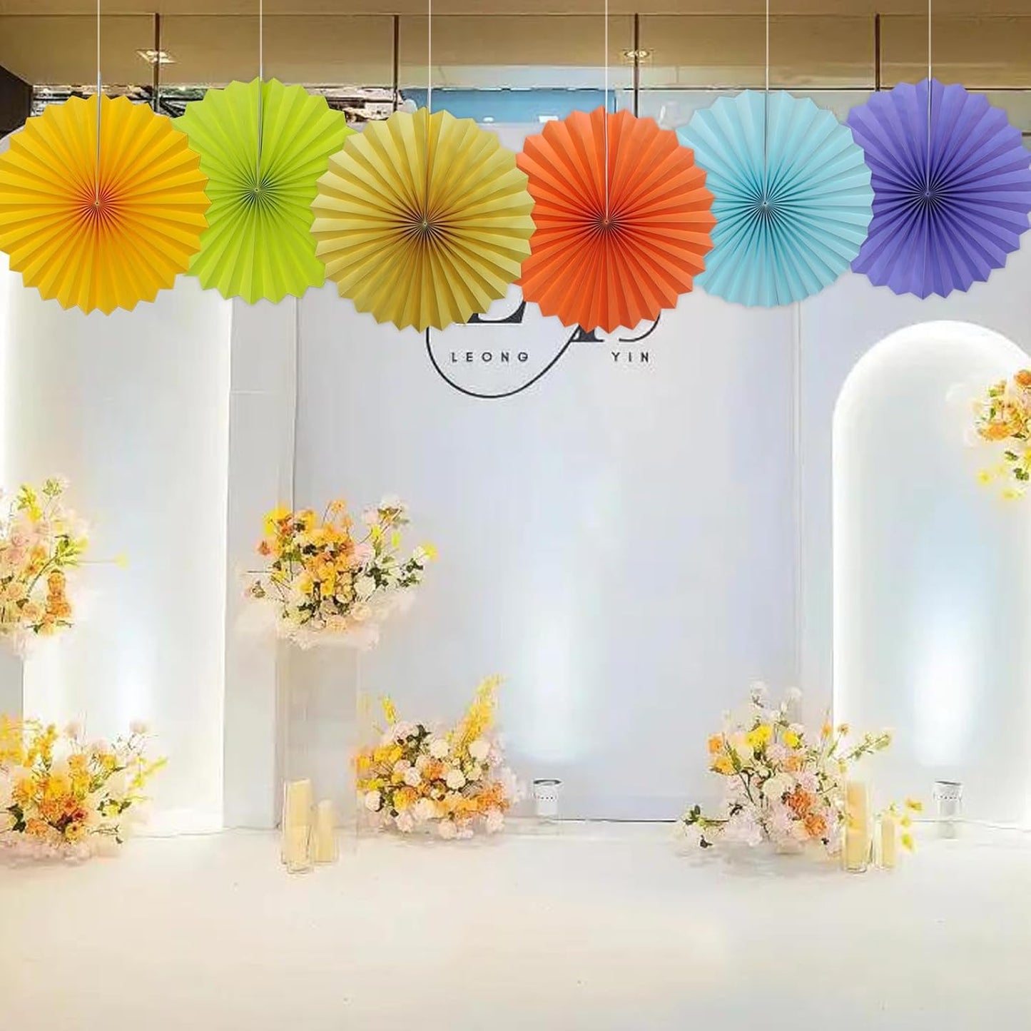 Green Graduation Party Decor,Tropical Party Decorations,Emerald Green Party Decorations,Hawaiian Themed Party Decorations,16in Hanging Paper Fans 30 Color DIY Set (Clear Green)