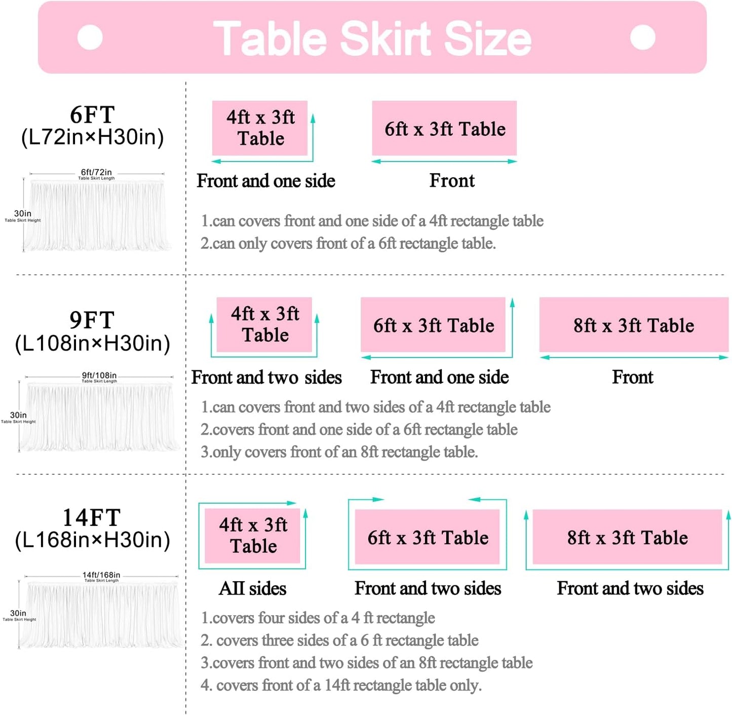 6ft Champagne Table Skirt for Rectangle Tables or Round Tables Champagne Tutu Tulle Table Skirt Cloth for Wedding Baby Shower Birthday Party Dessert Buffet Banquet Decorations