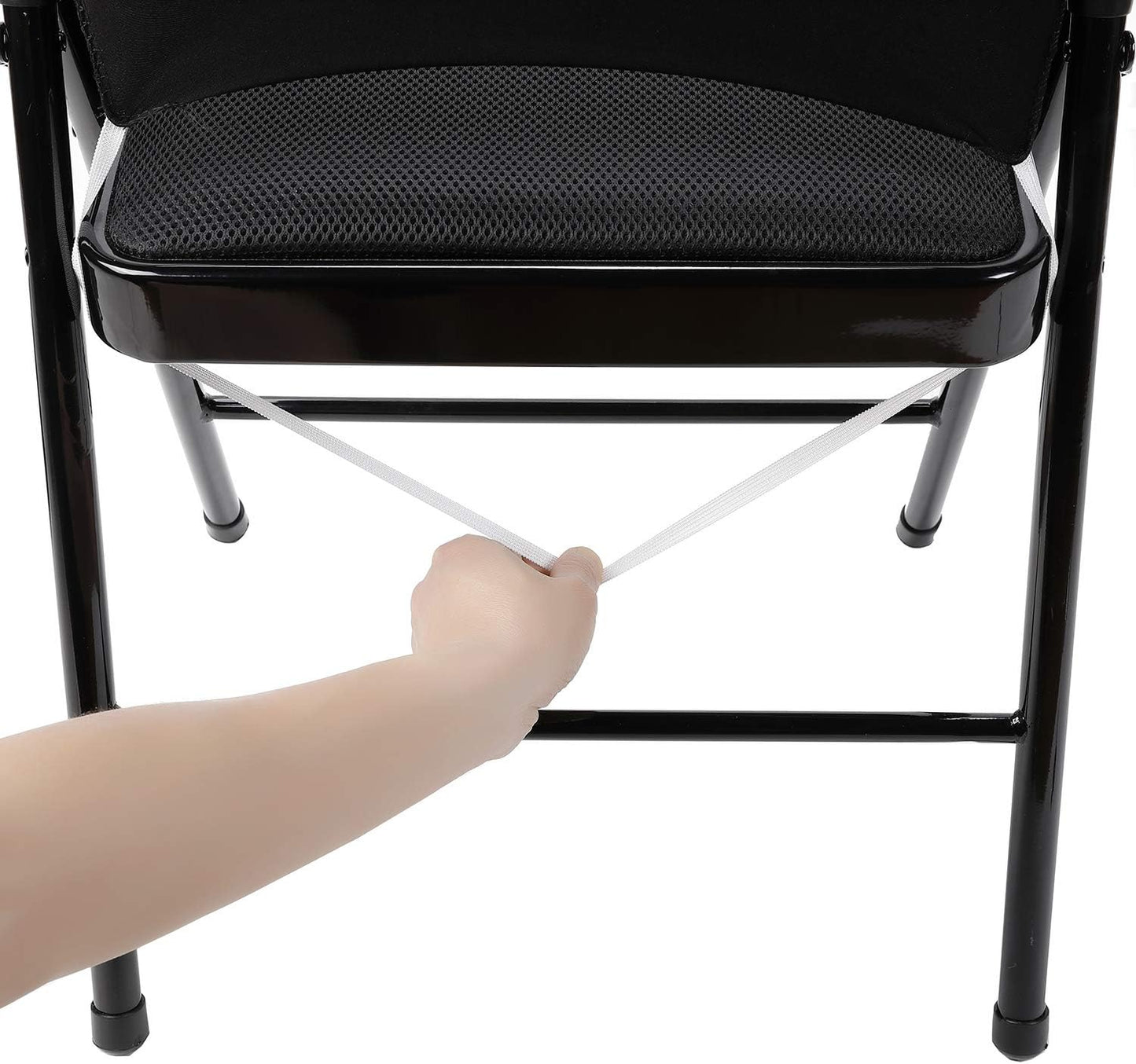 Peomeise Stretch Spandex Folding Chair Cover for Wedding Party Dining Banquet Event (Ivory,6pcs)