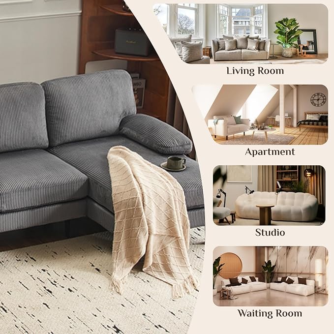 Karl home U-Shape Sectional Sofa Couch 111" Modern 4-Seat Sofa - Image 6
